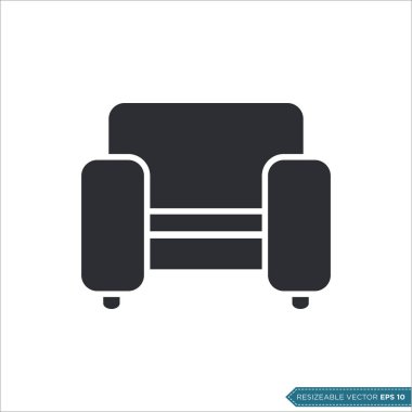 Koltuk Koltuğu Simgesi Vektör Şablonu Çizim Tasarımı
