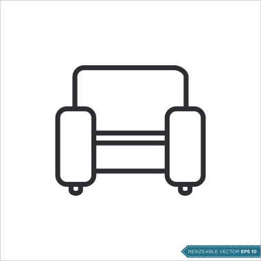 Koltuk Koltuğu Simgesi Vektör Şablonu Çizim Tasarımı