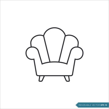 Koltuk Koltuğu Simgesi Vektör Şablonu Çizim Tasarımı