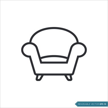 Koltuk Koltuğu Simgesi Vektör Şablonu Çizim Tasarımı