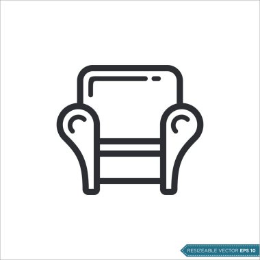 Koltuk Koltuğu Simgesi Vektör Şablonu Çizim Tasarımı