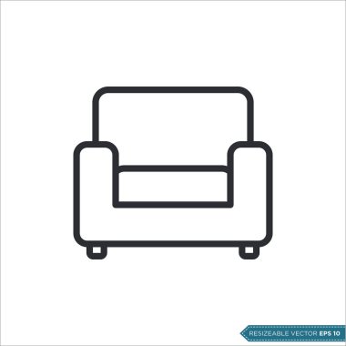 Koltuk Koltuğu Simgesi Vektör Şablonu Çizim Tasarımı