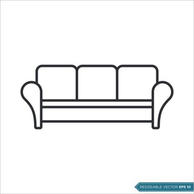 Koltuk Koltuğu Simgesi Vektör Şablonu Çizim Tasarımı