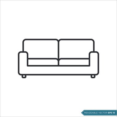 Koltuk Koltuğu Simgesi Vektör Şablonu Çizim Tasarımı