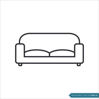 Koltuk Koltuğu Simgesi Vektör Şablonu Çizim Tasarımı