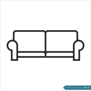 Koltuk Koltuğu Simgesi Vektör Şablonu Çizim Tasarımı