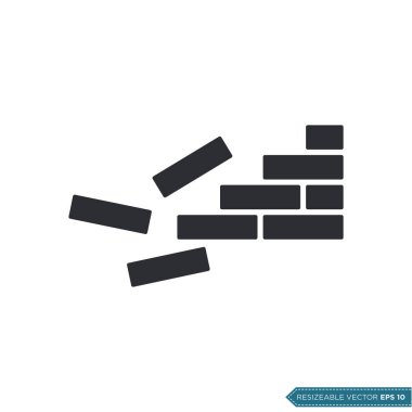 Brick Wall Simge Vektör Şablonu Çizim Tasarımı