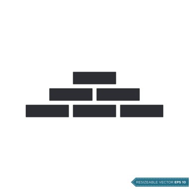 Brick Wall Simge Vektör Şablonu Çizim Tasarımı