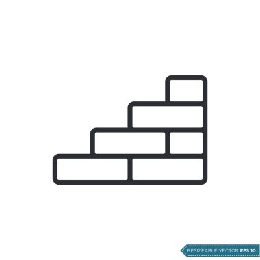 Brick Wall Simge Vektör Şablonu Çizim Tasarımı