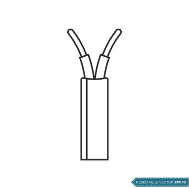 Kablo Tel Simgesi Vektör Şablonu Çizim Tasarımı