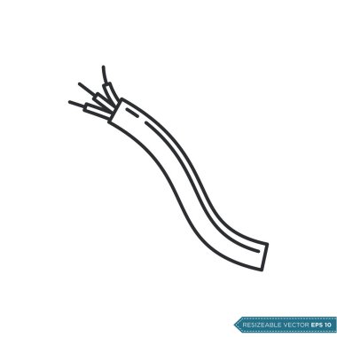 Kablo Tel Simgesi Vektör Şablonu Çizim Tasarımı