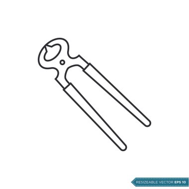 Pense Kesme Simgesi Vektör Şablonu Çizim Tasarımı