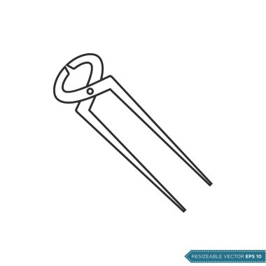 Pense Kesme Simgesi Vektör Şablonu Çizim Tasarımı