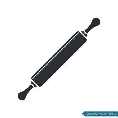 Pasta Hamuru Roller Simgesi Vektör Şablonu Çizim Tasarımı EPS 10