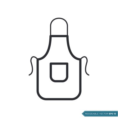 Şef Önlük Simgesi Vektör Şablonu Çizim Tasarımı EPS 10