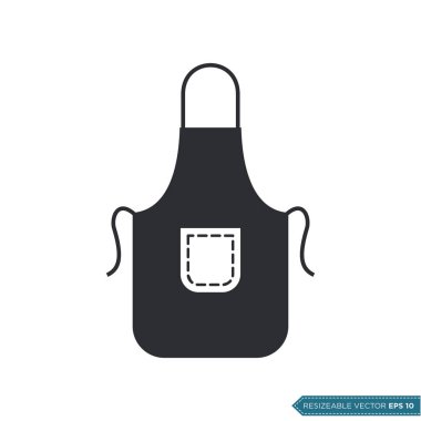 Şef Önlük Simgesi Vektör Şablonu Çizim Tasarımı EPS 10