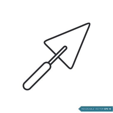 Basit Trowel Simge Vektör Düz Çizim Tasarımı EPS 10