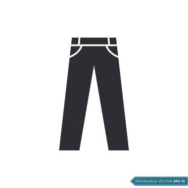 Uzun Pantolon Kotları Simge Vektör Şablonu Düz Tasarım EPS 10