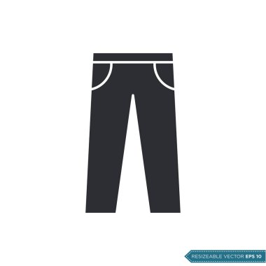 Uzun Pantolon Kotları Simge Vektör Şablonu Düz Tasarım EPS 10