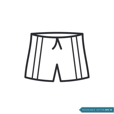 Kısa Pantolon Simgesi Vektör Şablonu Düz Tasarımı