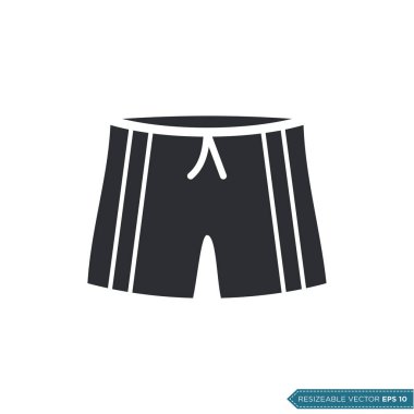 Kısa Pantolon Simgesi Vektör Şablonu Düz Tasarım EPS 10