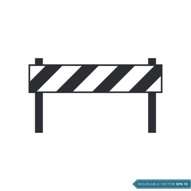 Bariyer Simgesi Vektör Şablonu İllüstrasyon Tasarımı EPS 10