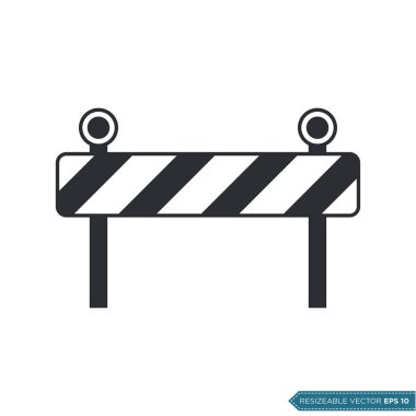 Bariyer Simgesi Vektör Şablonu İllüstrasyon Tasarımı EPS 10