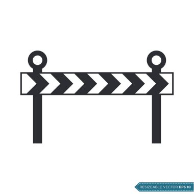 Bariyer Simgesi Vektör Şablonu İllüstrasyon Tasarımı EPS 10