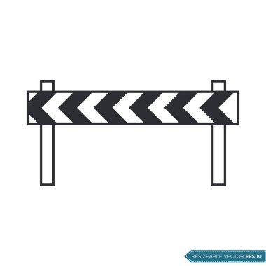 Bariyer Simgesi Vektör Şablonu İllüstrasyon Tasarımı EPS 10