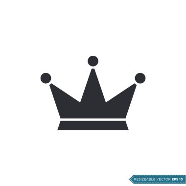 Crown Simge Vektör Şablonu Düz Tasarım Çizim Tasarımı EPS 10
