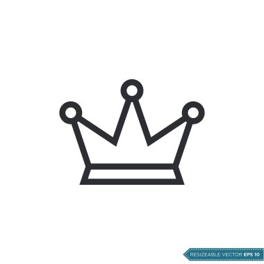 Crown Simge Vektör Şablonu Düz Tasarım Çizim Tasarımı EPS 10