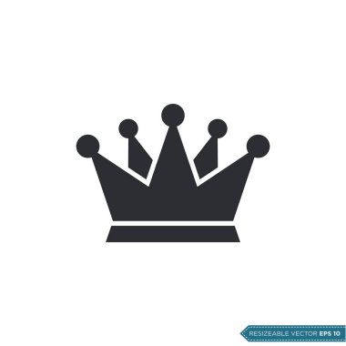 Crown Simge Vektör Şablonu Düz Tasarım Çizim Tasarımı EPS 10