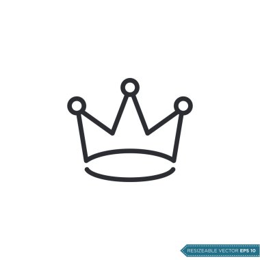 Crown Simge Vektör Şablonu Düz Tasarım Çizim Tasarımı EPS 10