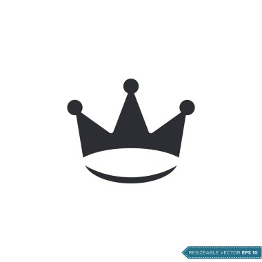 Crown Simge Vektör Şablonu Düz Tasarım Çizim Tasarımı EPS 10