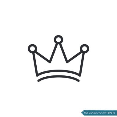 Crown Simge Vektör Şablonu Düz Tasarım Çizim Tasarımı EPS 10