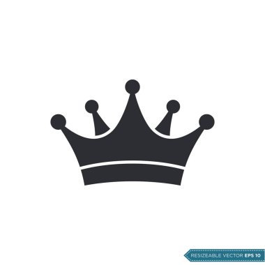 Crown Simge Vektör Şablonu Düz Tasarım Çizim Tasarımı EPS 10