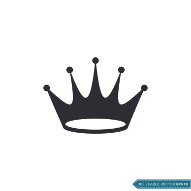 Crown Simge Vektör Şablonu Düz Tasarım Çizim Tasarımı EPS 10