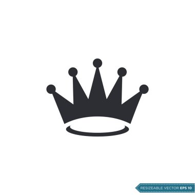Crown Simge Vektör Şablonu Düz Tasarım Çizim Tasarımı EPS 10