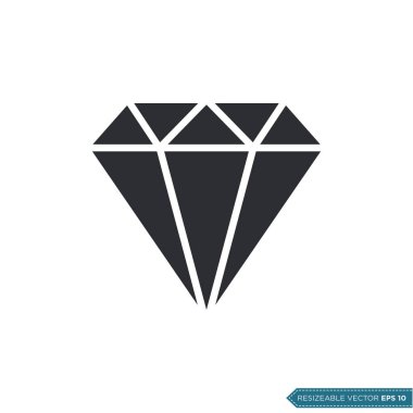 Elmas Moda Simgesi Vektör Şablonu Çizim Tasarımı EPS 10