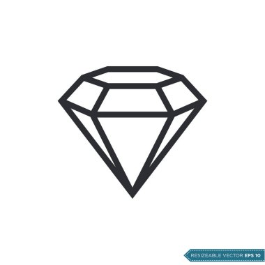 Elmas Moda Simgesi Vektör Şablonu Çizim Tasarımı EPS 10