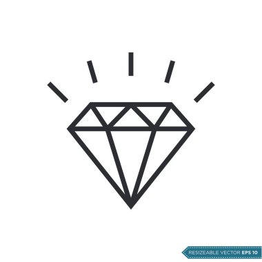 Elmas Moda Simgesi Vektör Şablonu Çizim Tasarımı EPS 10