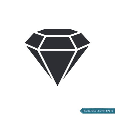 Elmas Moda Simgesi Vektör Şablonu Çizim Tasarımı EPS 10