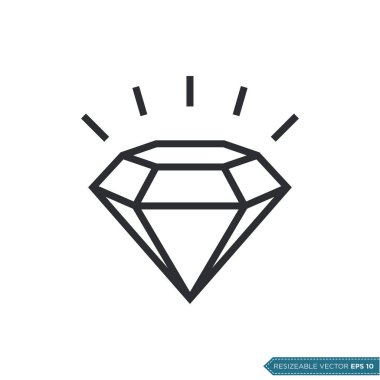 Elmas Moda Simgesi Vektör Şablonu Çizim Tasarımı EPS 10