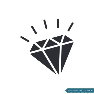 Elmas Moda Simgesi Vektör Şablonu Çizim Tasarımı EPS 10