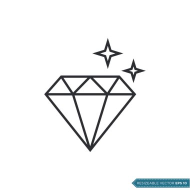Elmas Moda Simgesi Vektör Şablonu Çizim Tasarımı EPS 10