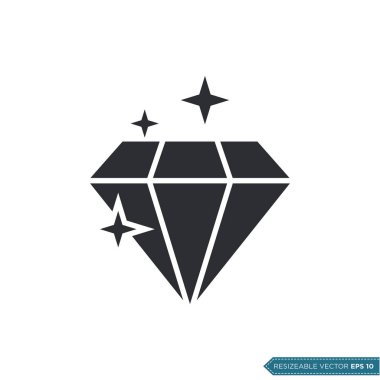 Elmas Moda Simgesi Vektör Şablonu Çizim Tasarımı EPS 10