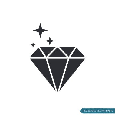 Elmas Moda Simgesi Vektör Şablonu Çizim Tasarımı EPS 10