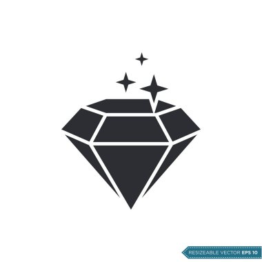 Elmas Moda Simgesi Vektör Şablonu Çizim Tasarımı EPS 10