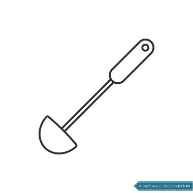 Mutfak Aşçısı Utensils Simge Vektör Şablonu Çizim Tasarımı EPS 10