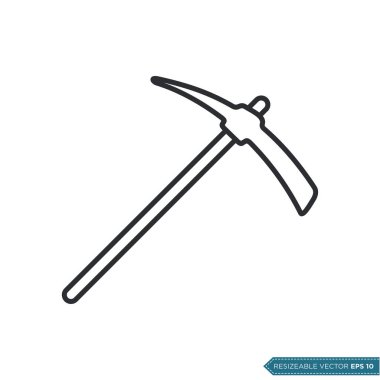 Düz Kazma Simgesi Vektör Şablonu Çizim Tasarımı EPS 10